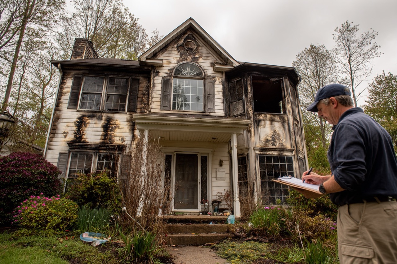 Professional inspection of fire damaged property in Virginia