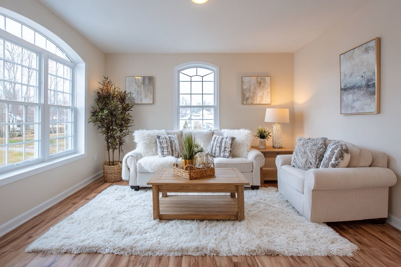 Staged home interior for sale by owner in Virginia