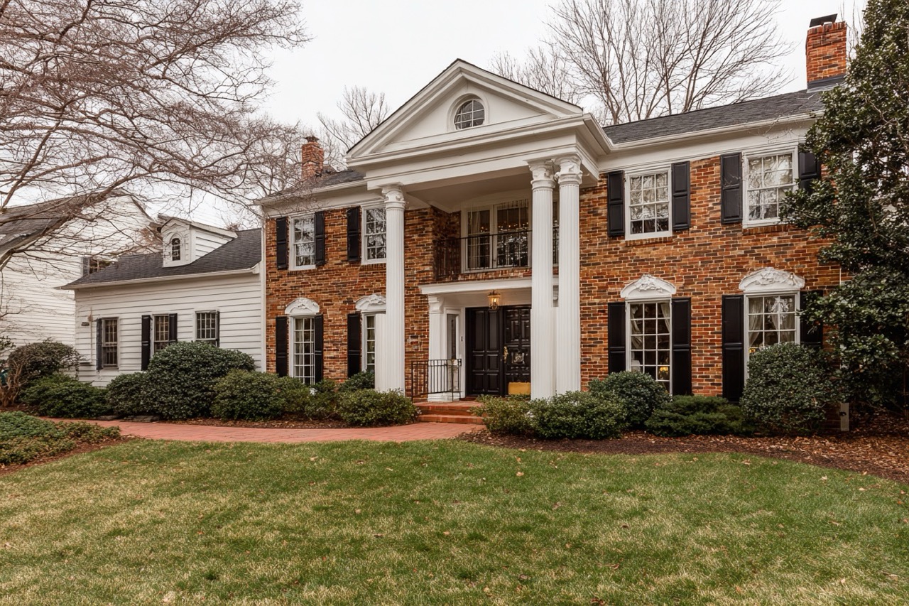 Inherited colonial style property in Virginia residential neighborhood